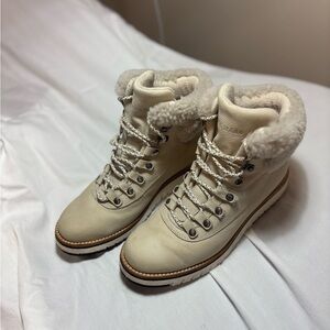 Cole Haan Cream Shearling Winter Boots